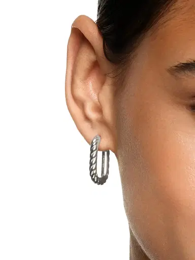 David Yurman Women's Madison Cable Hoop Earrings in Sterling Silver, 24.3MM - Silver | Thumbnail 2 David Yurman Women's Madison Cable Hoop Earrings in Sterling Silver, 24.3MM - Silver | Thumbnail 2