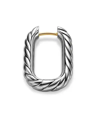 David Yurman Women's Madison Cable Hoop Earrings in Sterling Silver, 24.3MM - Silver | Thumbnail 3 David Yurman Women's Madison Cable Hoop Earrings in Sterling Silver, 24.3MM - Silver | Thumbnail 3