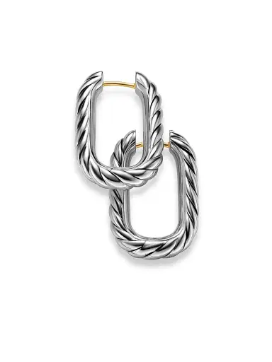 David Yurman Women's Madison Cable Hoop Earrings in Sterling Silver, 24.3MM - Silver | Thumbnail 4 David Yurman Women's Madison Cable Hoop Earrings in Sterling Silver, 24.3MM - Silver | Thumbnail 4