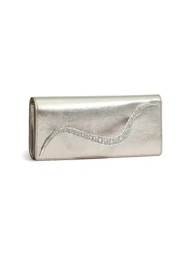 ALEXIS BITTAR Women's Crystal Curve Metallic Leather Clutch | Thumbnail 3