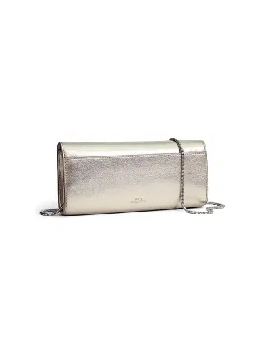 ALEXIS BITTAR Women's Crystal Curve Metallic Leather Clutch | Thumbnail 4