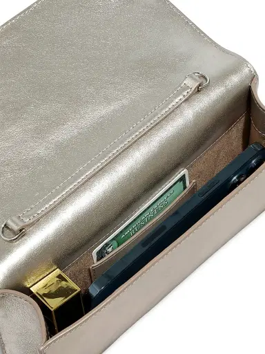 ALEXIS BITTAR Women's Crystal Curve Metallic Leather Clutch | Thumbnail 6