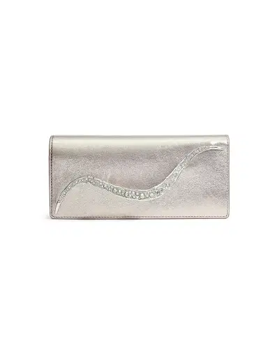ALEXIS BITTAR Women's Crystal Curve Metallic Leather Clutch | Thumbnail 1
