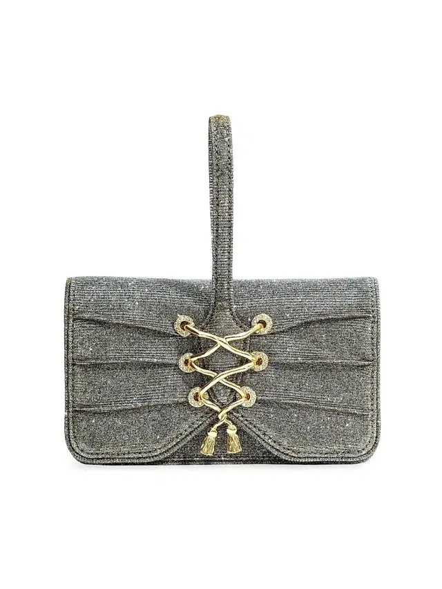 ALEXIS BITTAR Women's Lace-Up Wristlet - Disco Gold