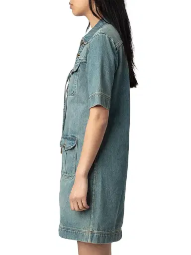 Zadig & Voltaire Women's Record Denim Minidress - Light Blue - Size Small | Thumbnail 4 Zadig & Voltaire Women's Record Denim Minidress - Light Blue - Size Small | Thumbnail 4