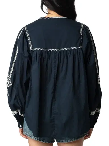 Zadig & Voltaire Women's Tigy Cotton Blouse - Encre - Size Small | Thumbnail 5