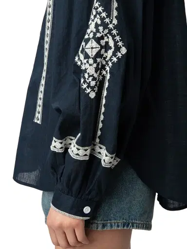 Zadig & Voltaire Women's Tigy Cotton Blouse - Encre - Size Small | Thumbnail 6