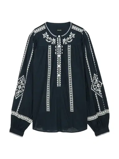 Zadig & Voltaire Women's Tigy Cotton Blouse - Encre - Size Small | Thumbnail 1