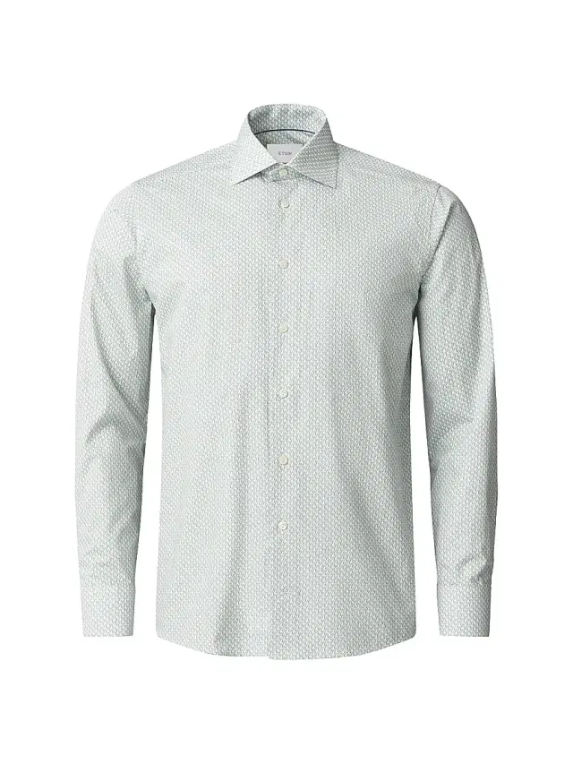 Eton Men's Slim-Fit Micro Parrot Print Shirt - Green
