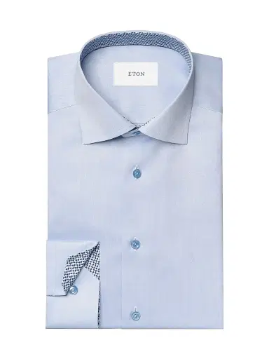 Eton Men's Geometric Contemporary-Fit Solid Shirt - Blue - Size 18 | Thumbnail 2 Eton Men's Geometric Contemporary-Fit Solid Shirt - Blue - Size 18 | Thumbnail 2