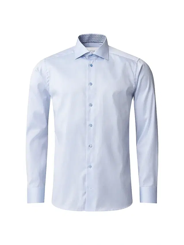 Men's Geometric Contemporary-Fit Solid Shirt - Blue