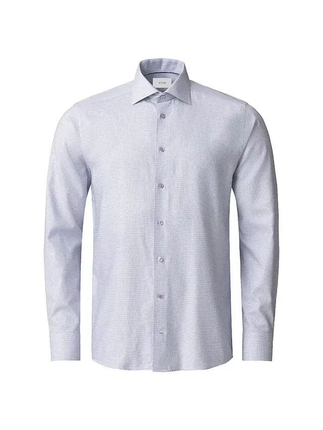 Men's Slim-Fit Semi Solid Button-Front Shirt - Purple
