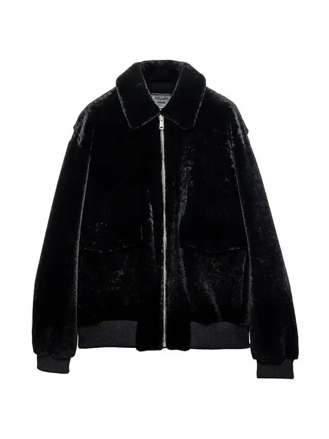 Men's Shearling Bomber Jacket - Black