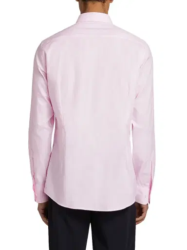 Emporio Armani Men's Birdseye Cotton Dress Shirt - Light Pink - Size 16.5 | Thumbnail 5