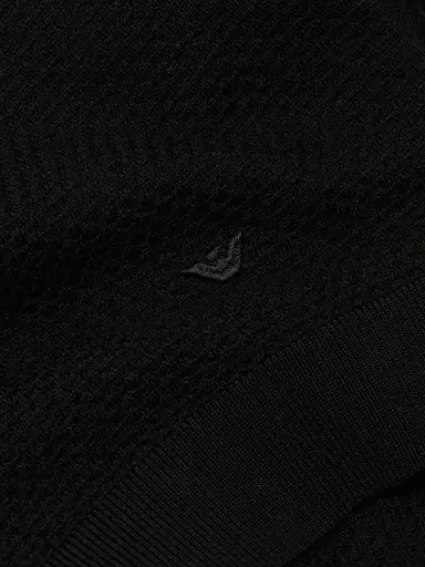 Emporio Armani Men's Tonal Textured Short-Sleeve Sweater - Black | Thumbnail 7 Emporio Armani Men's Tonal Textured Short-Sleeve Sweater - Black | Thumbnail 7