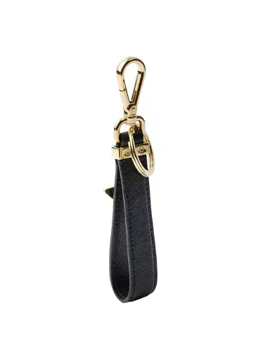 Prada Men's Saffiano Leather Key Ring - Black | Thumbnail 2