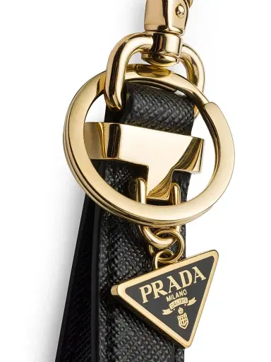 Prada Men's Saffiano Leather Key Ring - Black | Thumbnail 3