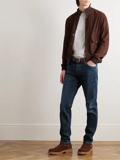 Brunello Cucinelli Slim-Fit Straight-Leg Logo-Embroidered Jeans - Men | Thumbnail 2 Brunello Cucinelli Slim-Fit Straight-Leg Logo-Embroidered Jeans - Men | Thumbnail 2