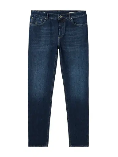 Brunello Cucinelli Slim-Fit Straight-Leg Logo-Embroidered Jeans - Men | Thumbnail 1 Brunello Cucinelli Slim-Fit Straight-Leg Logo-Embroidered Jeans - Men | Thumbnail 1