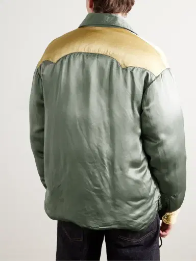 Visvim Panelled Padded Satin Down Jacket - Men | Thumbnail 3
