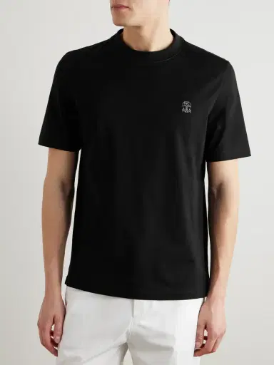 Brunello Cucinelli Logo-Print Cotton-Jersey T-Shirt - Men | Thumbnail 3