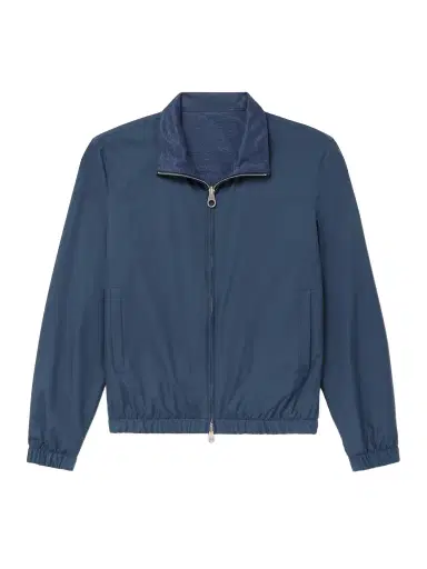 Loro Piana Reversible Storm System® Jersey and Twill Bomber Jacket - Men | Thumbnail 1 Loro Piana Reversible Storm System® Jersey and Twill Bomber Jacket - Men | Thumbnail 1