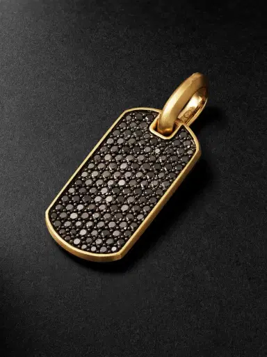 David Yurman Chevron Gold Diamond Pendant - Men | Thumbnail 1 David Yurman Chevron Gold Diamond Pendant - Men | Thumbnail 1