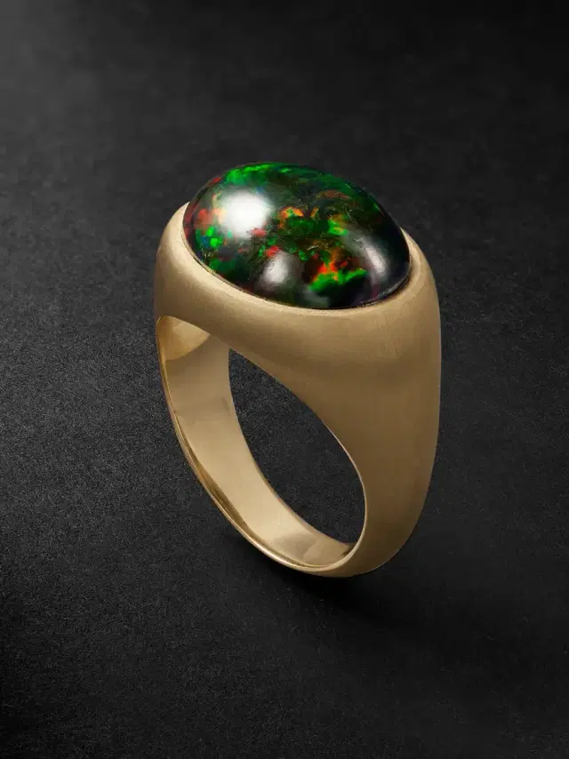 Jacquie Aiche 14-Karat Gold Opal Ring - Men
