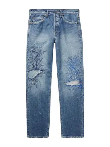 KAPITAL Monkey CISCO Straight-Leg Distressed Embroidered Jeans - Men | Thumbnail 1