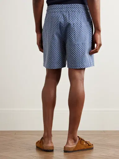 Portuguese Flannel Straight-Leg Organic Cotton-Blend Jacquard Drawstring Shorts - Men | Thumbnail 4 Portuguese Flannel Straight-Leg Organic Cotton-Blend Jacquard Drawstring Shorts - Men | Thumbnail 4