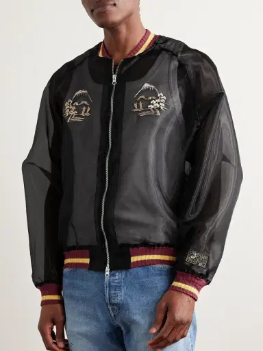 KAPITAL Souvenir Embroidered Organza Bomber Jacket - Men | Thumbnail 3