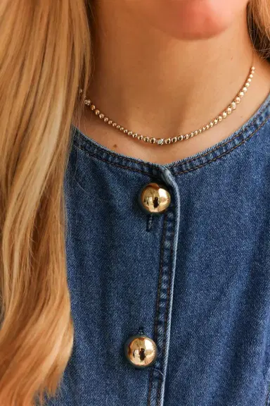 DANA REBECCA DESIGNS Poppy Rae Graduating Pebble Disc Station Necklace | Thumbnail 2 DANA REBECCA DESIGNS Poppy Rae Graduating Pebble Disc Station Necklace | Thumbnail 2
