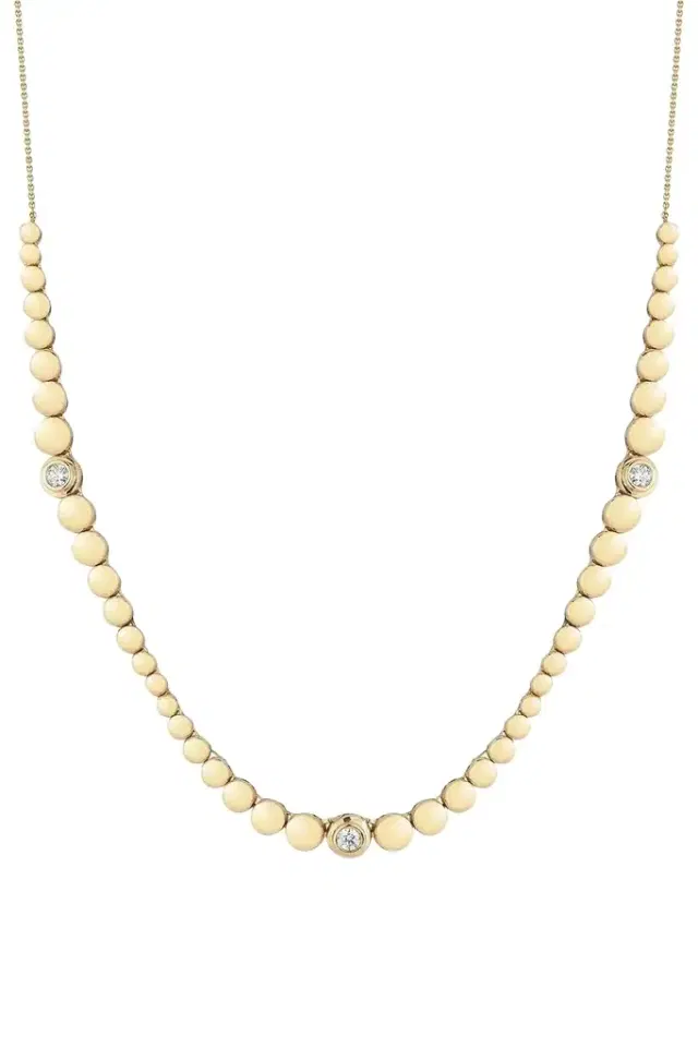 DANA REBECCA DESIGNS Poppy Rae Graduating Pebble Disc Station Necklace