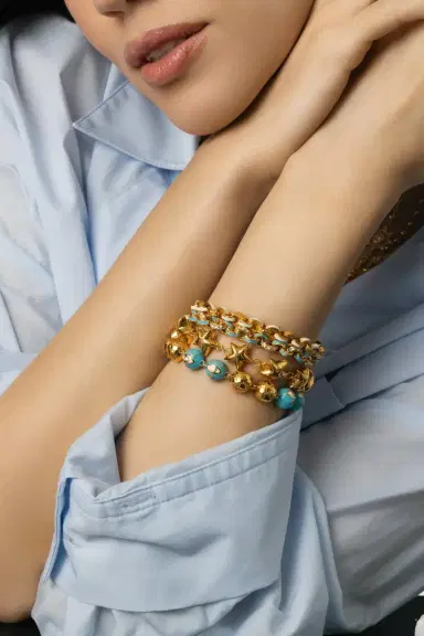 BUDDHA MAMA White Hammered Link Bracelet | Thumbnail 2