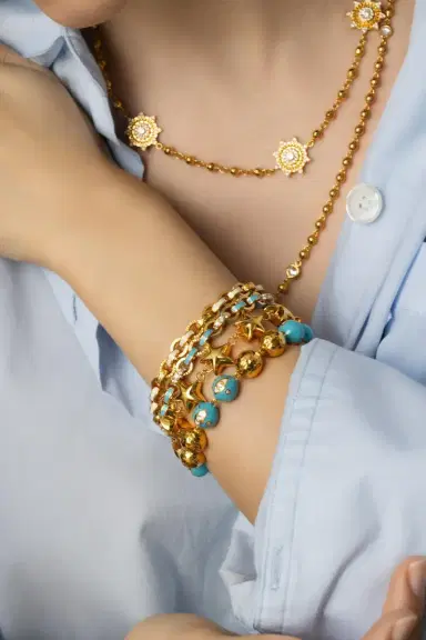 BUDDHA MAMA White Hammered Link Bracelet | Thumbnail 3