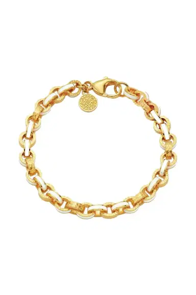 BUDDHA MAMA White Hammered Link Bracelet | Thumbnail 1
