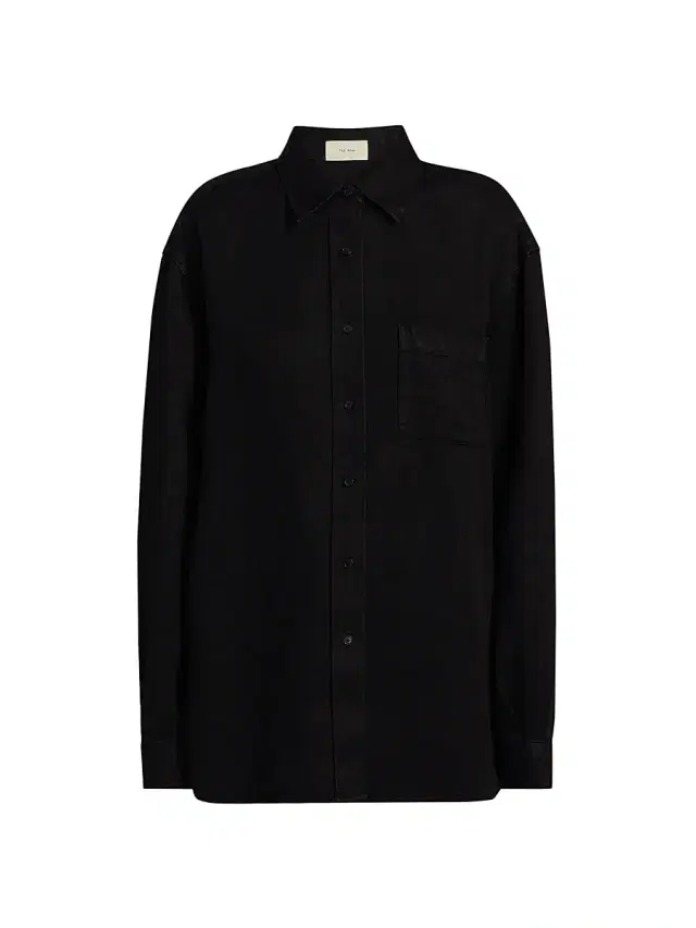 Women's Nesson Linen Oversized Pocket Shirt - Black