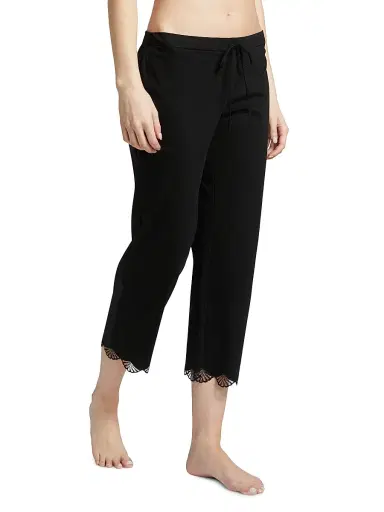 Natori Women's Bliss Serenity Cotton Pajamas - Black - Size Medium | Thumbnail 4
