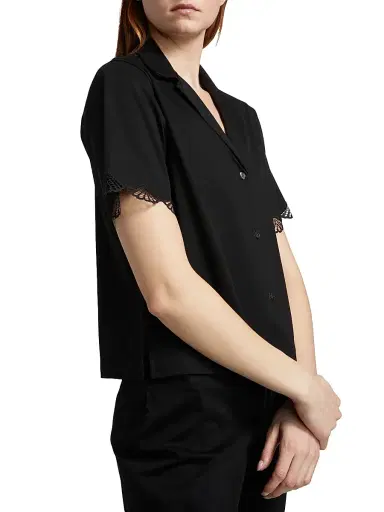 Natori Women's Bliss Serenity Cotton Pajamas - Black - Size Medium | Thumbnail 6