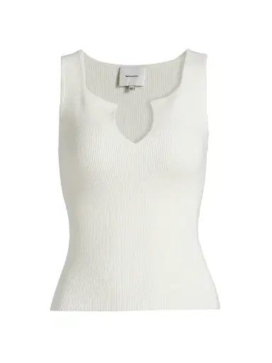 Reformation Women's Rylie Cotton Sweater Tank - Fior Di Latte - Size Large | Thumbnail 1
