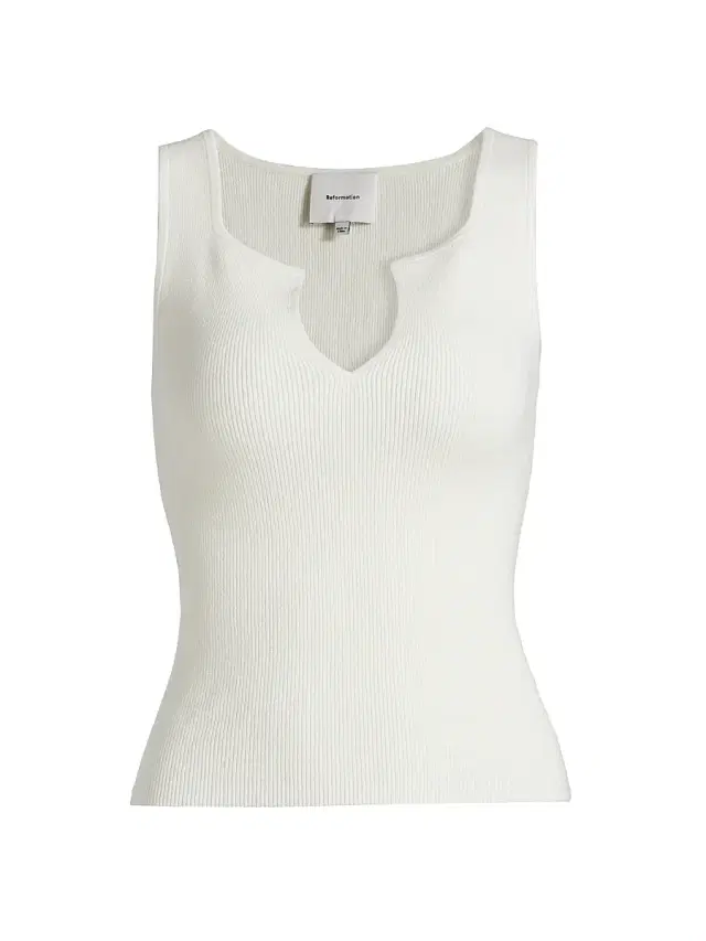 Reformation Women's Rylie Cotton Sweater Tank - Fior Di Latte