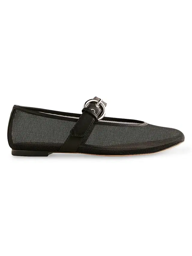 Reformation Women's Bethany Mesh Ballet Flats - Black
