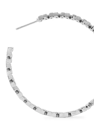 Adriana Orsini Women's Revelry Sterling Silver & Cubic Zirconia Inside-Out Hoop Earrings - Silver | Thumbnail 3 Adriana Orsini Women's Revelry Sterling Silver & Cubic Zirconia Inside-Out Hoop Earrings - Silver | Thumbnail 3