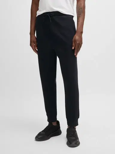 BOSS Men's Stretch-Cotton Tracksuit Bottoms with Logo Print - Black | Thumbnail 3 BOSS Men's Stretch-Cotton Tracksuit Bottoms with Logo Print - Black | Thumbnail 3