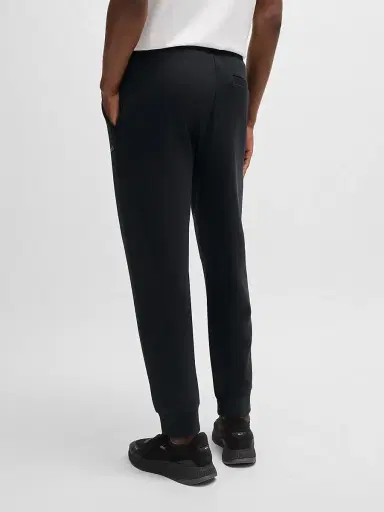 BOSS Men's Stretch-Cotton Tracksuit Bottoms with Logo Print - Black | Thumbnail 4 BOSS Men's Stretch-Cotton Tracksuit Bottoms with Logo Print - Black | Thumbnail 4