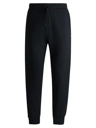 BOSS Men's Stretch-Cotton Tracksuit Bottoms with Logo Print - Black | Thumbnail 1 BOSS Men's Stretch-Cotton Tracksuit Bottoms with Logo Print - Black | Thumbnail 1