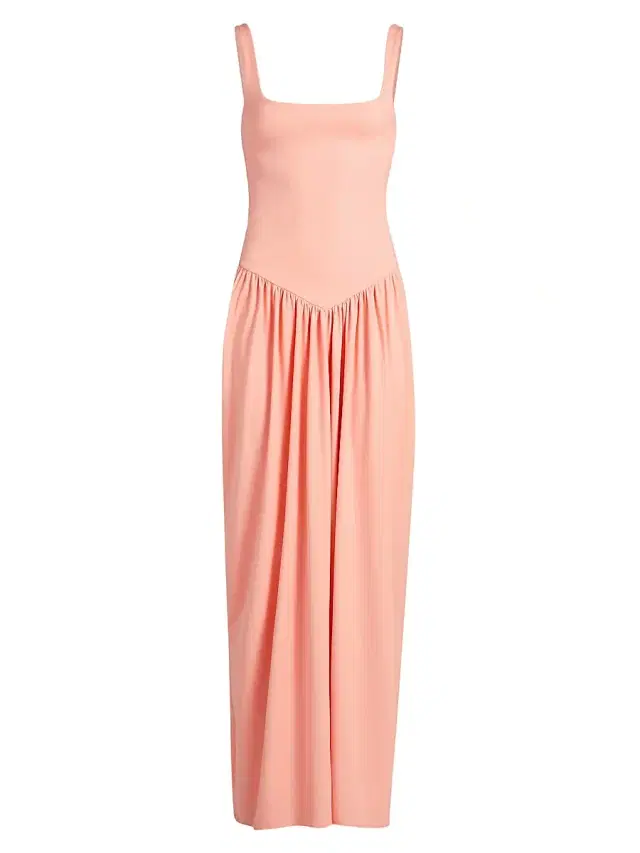 Mariandree Gaitan Women's Viana Pleated Maxi Dress - Coral - Size Large