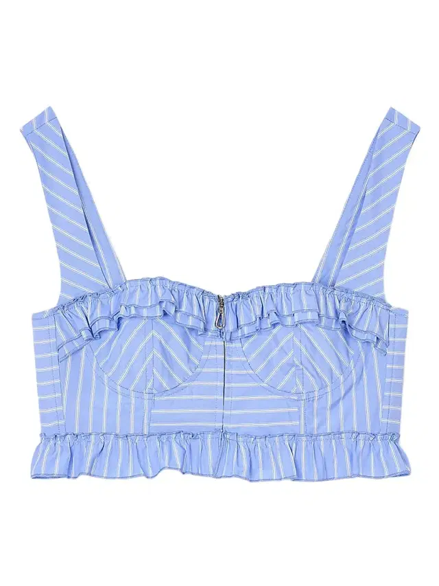 Women's Striped Crop Top - Blu White
