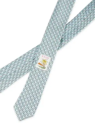 Eton Men's Parrot Print Silk Tie | Thumbnail 3 Eton Men's Parrot Print Silk Tie | Thumbnail 3