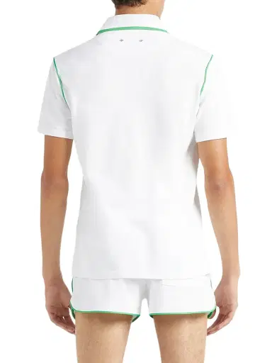 Vilebrequin Men's Capsule Solid Pique Polo Shirt - Blanc - Size XXL | Thumbnail 5